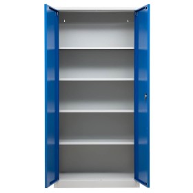 Wolfstahl Büro Stahlschrank - Aktenschrank Enzianblau abschliessbar 92x42x195cm, aufgebaut
