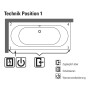 Villeroy & Boch Loop & Friends Oval Duo Badewanne 170 x 75 cm, Airpool Comfort, Technik Position 1