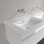 Villeroy & Boch Venticello Schrank-Doppelwaschtisch 130 x 50 cm, ohne Hahnloch, mit Überlauf