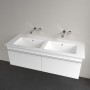 Villeroy & Boch Venticello Schrank-Doppelwaschtisch 130 x 50 cm, ohne Hahnloch, mit Überlauf
