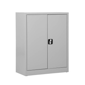 Wolfstahl Büro Stahlschrank - Aktenschrank Lichtgrau abschliessbar 80x38x100cm, aufgebaut