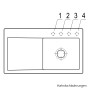 Villeroy & Boch Subway Style 50 FLAT flächenbündige Spüle, Ablaufgarnitur mit Handbetätigung, Becken rechts