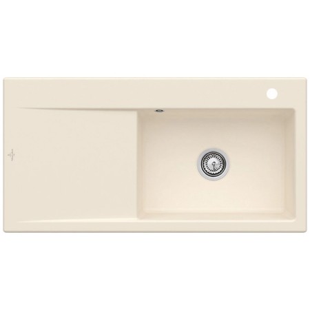 Villeroy & Boch Subway Style 60 FLAT flächenbündige Spüle, Ablaufgarnitur mit Handbetätigung, Becken rechts