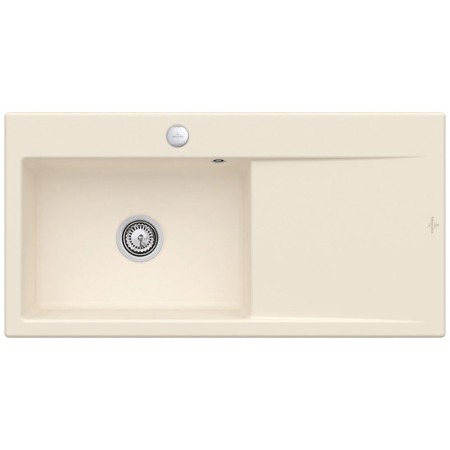 Villeroy & Boch Subway Style 60 FLAT flächenbündige Spüle, Ablaufgarnitur mit Excenterbetätigung, Becken links
