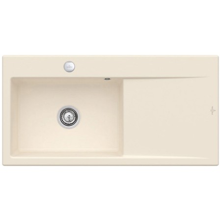 Villeroy & Boch Subway Style 60 FLAT flächenbündige Spüle, Ablaufgarnitur mit Excenterbetätigung, Becken links