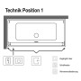 Villeroy & Boch Collaro Einbaubadewanne 160 x 75 cm, Airpool Comfort, Technikposition 1, inkl. Wasserzulauf