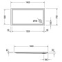 Duravit Starck Slimline Duschwanne Rechteck 140 x 70 cm mit Antislip
