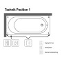 Villeroy & Boch O.novo Solo Badewanne 160 x 70 cm, Airpool Comfort, Technik Position 1
