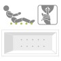 Villeroy & Boch Aveo Badewanne 190 x 95 cm, Airpool Comfort, Technik Position 2, mit Trio Ablaufgarnitur