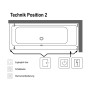 Villeroy & Boch Subway Duo-Badewanne 180 x 80 cm, Hydropool Entry, Technik Position 2