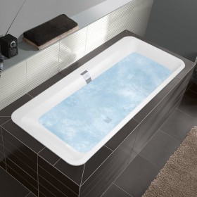 Villeroy & Boch Squaro Edge 12 Duo Badewanne 180 x 80 cm, Hydropool Entry, Technik Position 2, mit Trio Ablaufgarnitur