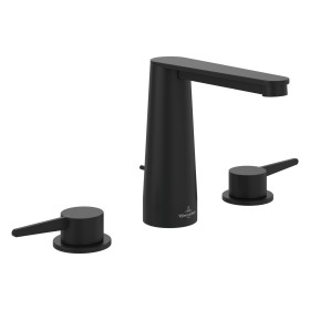 Robinetterie de lavabo à trois trous Villeroy & Boch Conum avec bonde à tirette