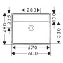 hansgrohe Xanuia Q Waschtisch 600/480 ohne Hahnloch und Überlauf, SmartClean
