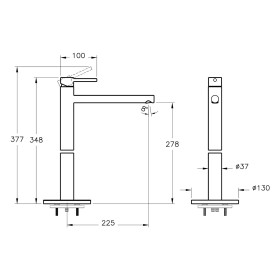 Rubinetto monocomando da pavimento VitrA Origin per lavabo