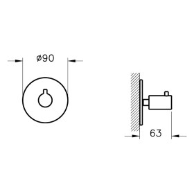 VitrA Origin 2-Way Diverter, Encastré