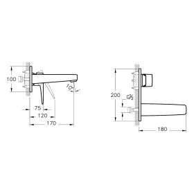 Miscelatore monocomando per lavabo incasso VitrA Root Square