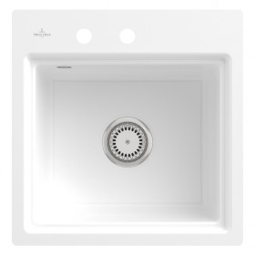 Villeroy & Boch Subway Style 50 S FLAT flächenbündige Spüle, Ablaufgarnitur mit Excenterbetätigung, inkl. Abtropfgitter