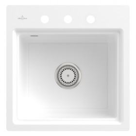 Villeroy & Boch Subway Style 50 S FLAT flächenbündige Spüle, Ablaufgarnitur mit Excenterbetätigung, inkl. Abtropfgitter