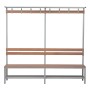 Wolfstahl Sitzbank Stahl & Holz, mit Haken und Schuhrost 200x40x40cm lichtgrau - buche