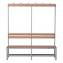 Wolfstahl Sitzbank Stahl & Holz, mit Haken und Schuhrost 160x40x40cm lichtgrau - buche