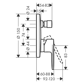 hansgrohe Vernis Blend Einhebel-Wannenarmatur Unterputz mit Sicherungskombination
