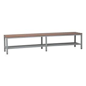 Wolfstahl Sitzbank mit Schuhrost, Stahl & Holz 150x40x40cm lichtgrau - buche