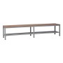 Wolfstahl Sitzbank mit Schuhrost, Stahl & Holz 150x40x40cm lichtgrau - buche