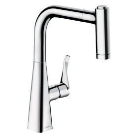 hansgrohe Metris M71 Einhebel-Küchenarmatur 220 Eco, Ausziehbrause, 2jet, sBox