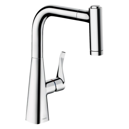 hansgrohe Metris M71 Einhebel-Küchenarmatur 220 Eco, Ausziehbrause, 2jet, sBox