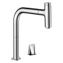 hansgrohe Metris Select M71 2-Loch Einhebel-Küchenarmatur 200 Eco, Ausziehauslauf, 1jet, sBox