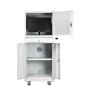 Wolfstahl PC-Schrank stahl, abschliessbar, 68x60x170cm lichtgrau - verkehrsweiss