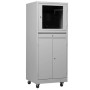 Wolfstahl PC-Schrank stahl, abschliessbar, 68x60x170cm lichtgrau - verkehrsweiss