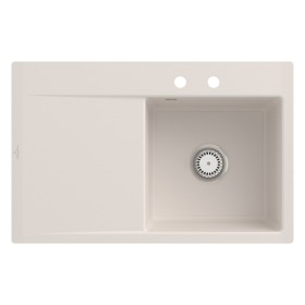 Villeroy & Boch Subway Style 45 FLAT flächenbündige Spüle, Ablaufgarnitur mit Handbetätigung, Becken rechts