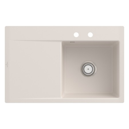 Villeroy & Boch Subway Style 45 FLAT flächenbündige Spüle, Ablaufgarnitur mit Handbetätigung, Becken rechts