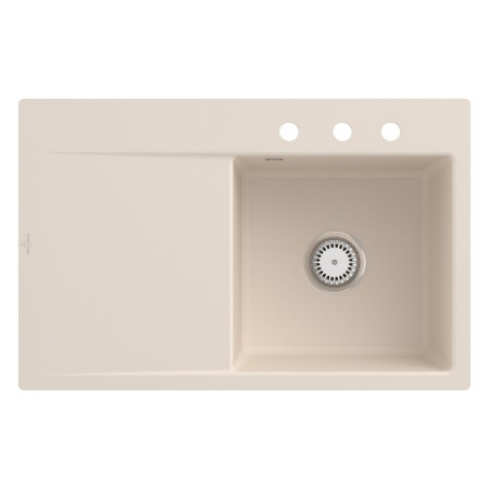 Villeroy & Boch Subway Style 45 FLAT flächenbündige Spüle, Ablaufgarnitur mit Handbetätigung, Becken rechts
