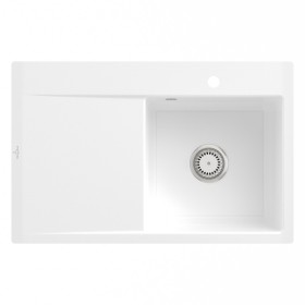 Villeroy & Boch Subway Style 45 FLAT flächenbündige Spüle, Ablaufgarnitur mit Handbetätigung, Becken rechts