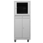 Wolfstahl PC-Schrank stahl, abschliessbar, 68x60x170cm lichtgrau - verkehrsweiss