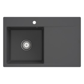 Villeroy & Boch Subway Style 45 FLAT flächenbündige Spüle, Ablaufgarnitur mit Handbetätigung, Becken links