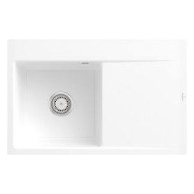 Villeroy & Boch Subway Style 45 FLAT flächenbündige Spüle, Ablaufgarnitur mit Handbetätigung, Becken links