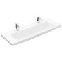 Villeroy & Boch Subway 3.0 Schrankwaschtisch 130 cm, mit 2 Hahnlöchern, ohne Überlauf