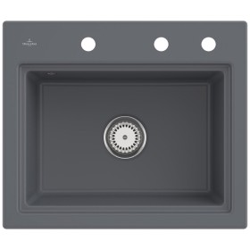 Villeroy & Boch Subway Style 60 S Einbauspüle, Ablaufgarnitur mit Handbetätigung, inkl. Abtropfgitter