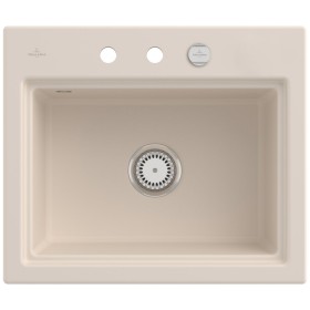 Villeroy & Boch Subway Style 60 S FLAT flächenbündige Spüle, Ablaufgarnitur mit Excenterbetätigung, inkl. Abtropfgitter