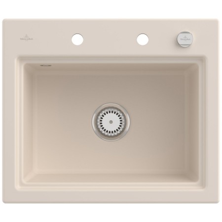 Villeroy & Boch Subway Style 60 S FLAT flächenbündige Spüle, Ablaufgarnitur mit Excenterbetätigung, inkl. Abtropfgitter