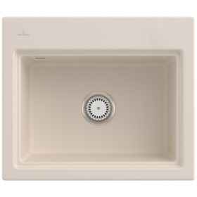 Villeroy & Boch Subway Style 60 S FLAT flächenbündige Spüle, Ablaufgarnitur mit Excenterbetätigung, inkl. Abtropfgitter