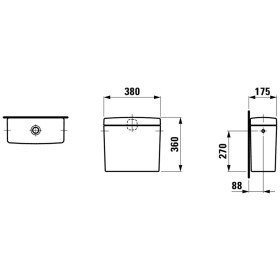 LAUFEN PRO Spülkasten für WC-Kombination, Wasseranschluss seitlich