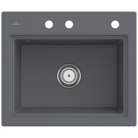 Villeroy & Boch Subway Style 60 S Einbauspüle, Ablaufgarnitur mit Handbetätigung, inkl. Abtropfgitter