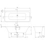 Villeroy & Boch Loop & Friends Square Duo Badewanne 180 x 80 cm, Combipool Entry, Technik Position 1