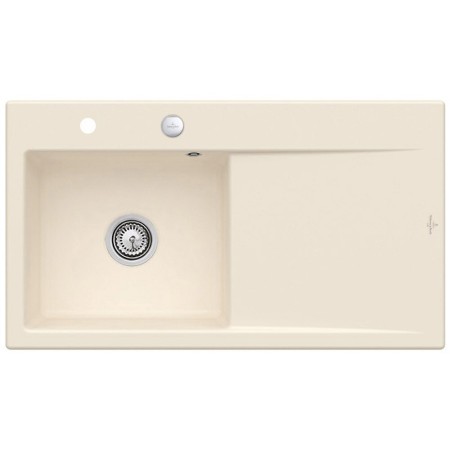 Villeroy & Boch Subway Style 50 FLAT flächenbündige Spüle, Ablaufgarnitur mit Excenterbetätigung, Becken links