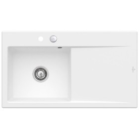 Villeroy & Boch Subway Style 50 FLAT flächenbündige Spüle, Ablaufgarnitur mit Excenterbetätigung, Becken links