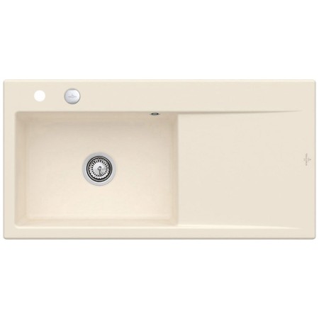 Villeroy & Boch Subway Style 60 FLAT flächenbündige Spüle, Ablaufgarnitur mit Excenterbetätigung, Becken links